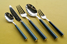 WMF VITA dunkelblau- 1  (von 6) BESTECKSETS -5-teilig- CROMARGAN/KUNSTSTOFF -gut