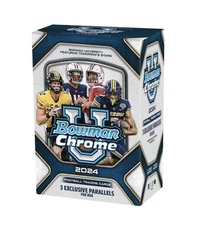 2024 BOWMAN UNIVERSITY U CHROME FOOTBALL FACTORY SEALED BLASTER BOX  