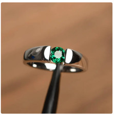 Natural Emerald Ring 925 Sterling Silver Ring Handmade Ring Wedding Ring