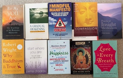 Spiritual book bundle - 10 x PB books on meditaton, mindfulness, Buddhism etc