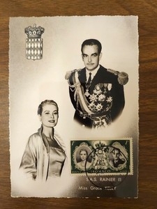 Commemorative Postcard of Prince Rainier III and Grace Kelly 1956 Royal Wedding 