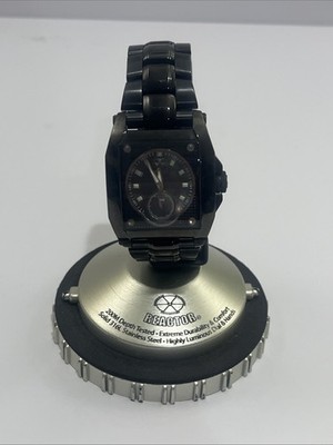 Reactor Fusion 95501 Men s Watch Black Dial 100M Diver W/ New Battery!