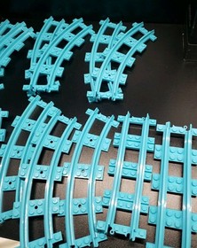 LEGO Friends Roller Coaster Train Track Lot of 13 Blue 41130 Amusement Park