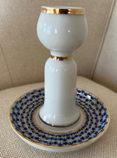 Vintage Lomonosov Cobal Blue Net Candle Holder St. Petersburg Russia
