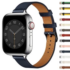 Slim Leather Band Strap for Apple Watch 11 10 9 8 7 6 5 4 SE 40/44/41/45/42/46mm