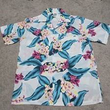 Hilo Hattie Vintage 90s Floral Tropical Hawaiian Button Down S/S Shirt Men's L
