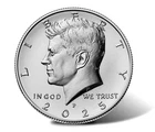 2025 (P&D) J F Kennedy Half Dollar Coin - Uncirculated - In Staple Free Flip