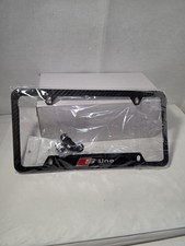 S Line Sport Audi Carbon Fiber License Plate Frame Cover Wlogo Key Chain.