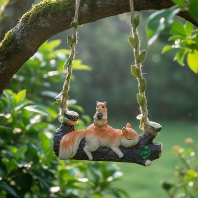 Eichhörnchen Schaukel Ornament niedliche Baumschaukel Eichhörnchen Statue Cartoon Design