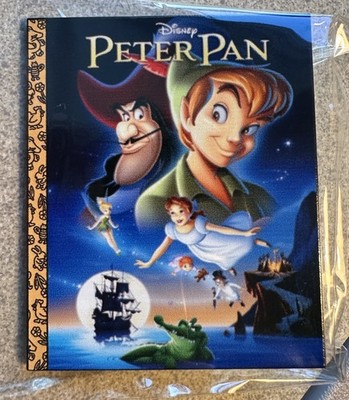 PIN PETER PAN LITTLE GOLDEN BOOK 3'' JUMBO FANTASY PIN CAPTAIN HOOK WENDY TINKER