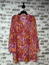 NEW Belle Beach by Kim Gravel Button Front Cover-Up - Raspberry Palm XL