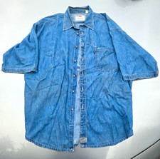 Black Tab Levi's Men's Blue Denim Short Sleeve Button-Up Shirt XL unisex VTG 90s