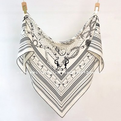 Sallys Cashmere & Silk Wrap Scarf Belts Print 2 Face Triangle Shawl 190 * 125cm