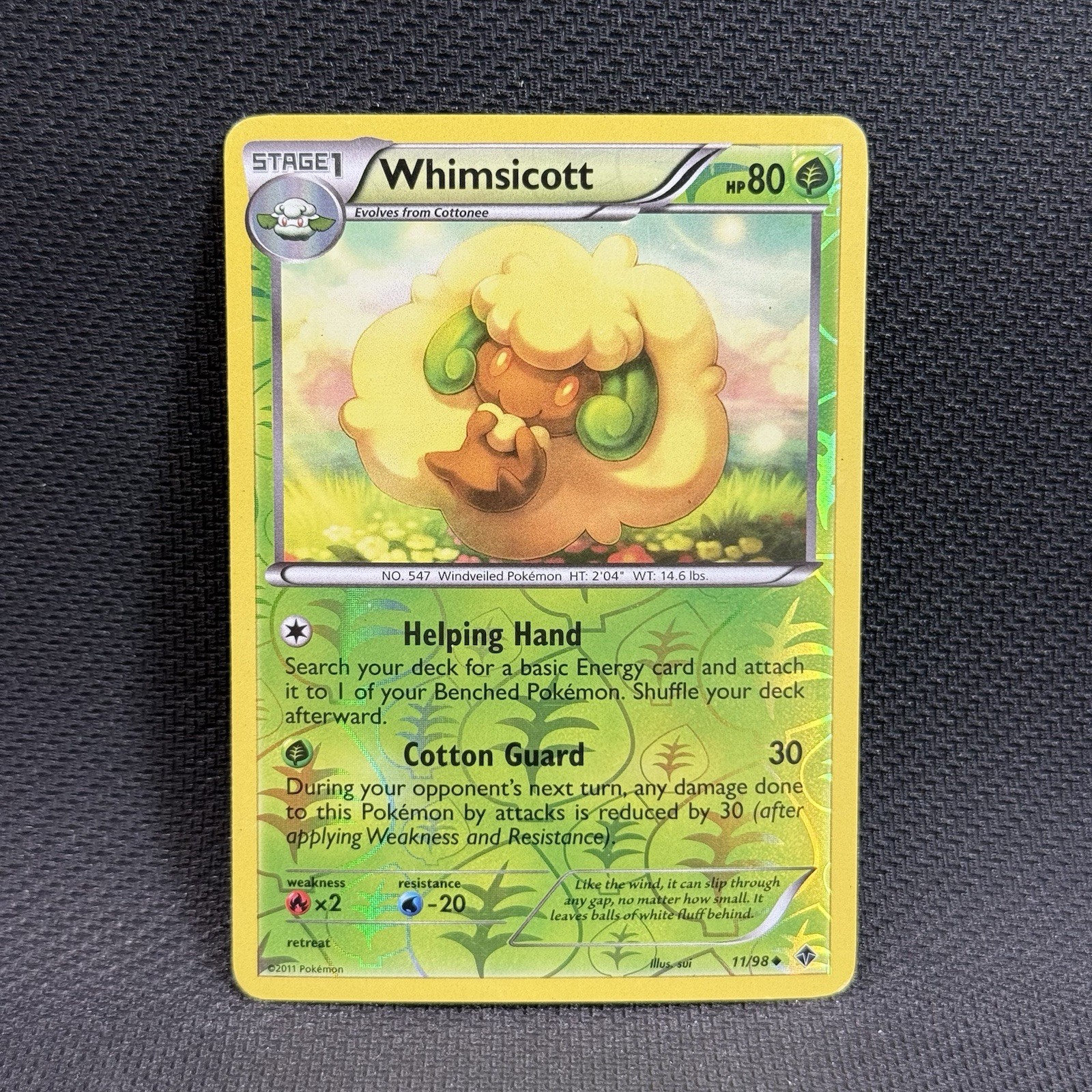Pokemon Emerging Powers Reverse Holo Whimsicott Card 11/98 LP