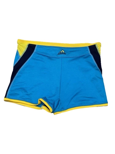 pantaloncino donna adidas blu giallo vintage anni 90 taglia UK 14 12