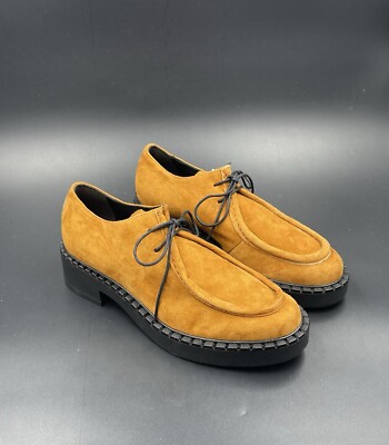 Oroscuro Burnt Orange Suede Lace Up Loafers