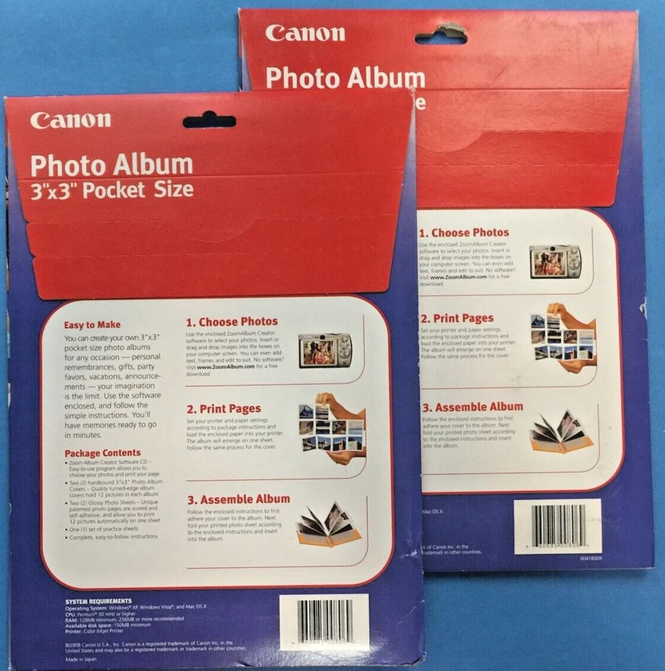 Canon Photo Album Kit Software Included 3 x 3" Pocket Size NEW SEALED (2) - Image 2 of 2