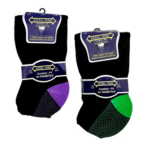 6 Pairs Men's Diabetic Extra Wide Non Elastic Smooth Toe Socks