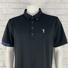 William Murray Shirt Men's Large L Polo Golf Short Sleeve Black Logo Golfing