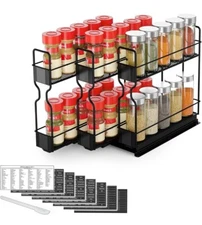 SpaceAid Pull Out Spice Rack Organizer Heavy Duty Slide Out Seasoning Kitchen...