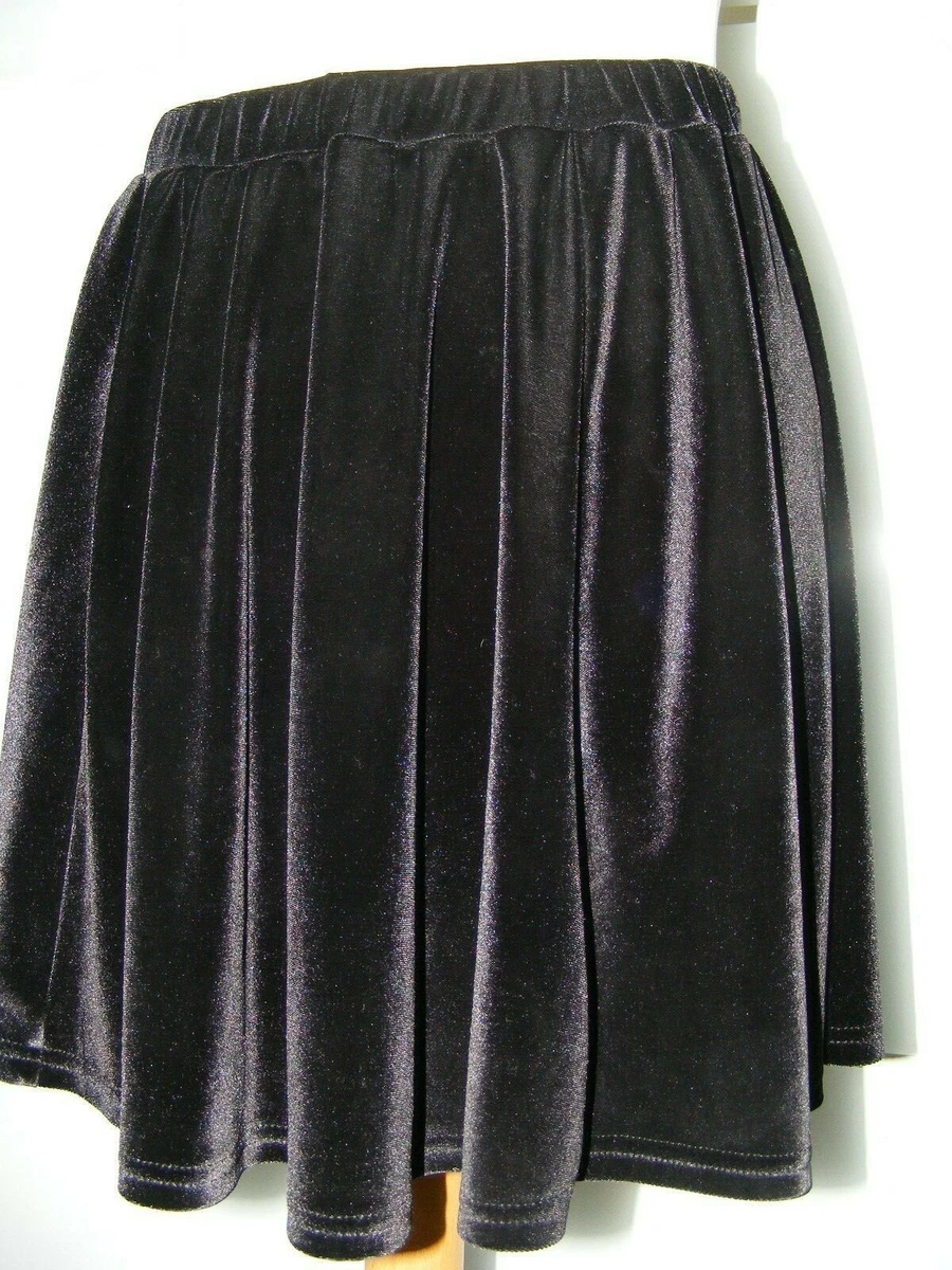 PRIMARK Atmosphere Black Velvet Feel Flare Mini Skirt Size UK 10