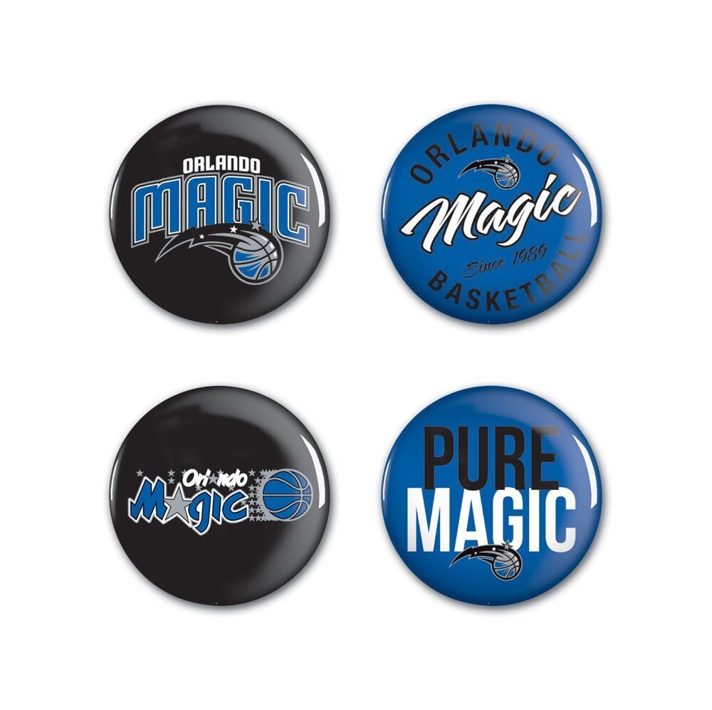 Orlando Magic Wincraft NBA Button Pins 4 Pack 1-1/4