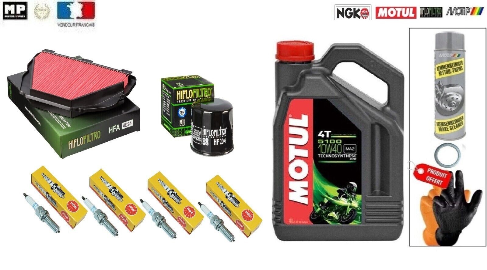 Pack entretien YAMAHA MT-10 1000 huile MOTUL 5100 10w40 maintenance moto 2018