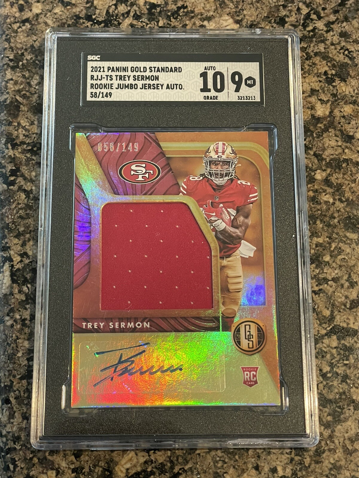 Trey Sermon Panini Limited Rookie Jumbo Jerseys #RJTS Gold Spotlight