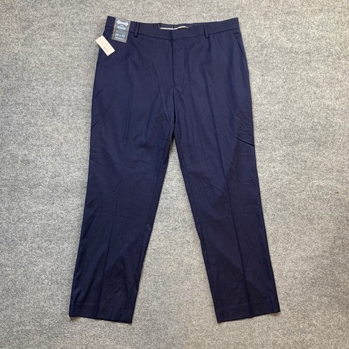 Murano Pants Mens 38 Classic Fit Navy Zac Fit Stretch Waistband Flat Front Dress - Picture 2 of 14