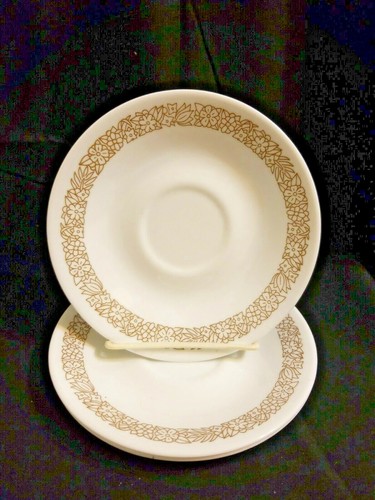 Vintage Corelle Corning Woodland Brown Flowers 6 1/4" Saucer Lot Of 3 - 第 1/5 張圖片