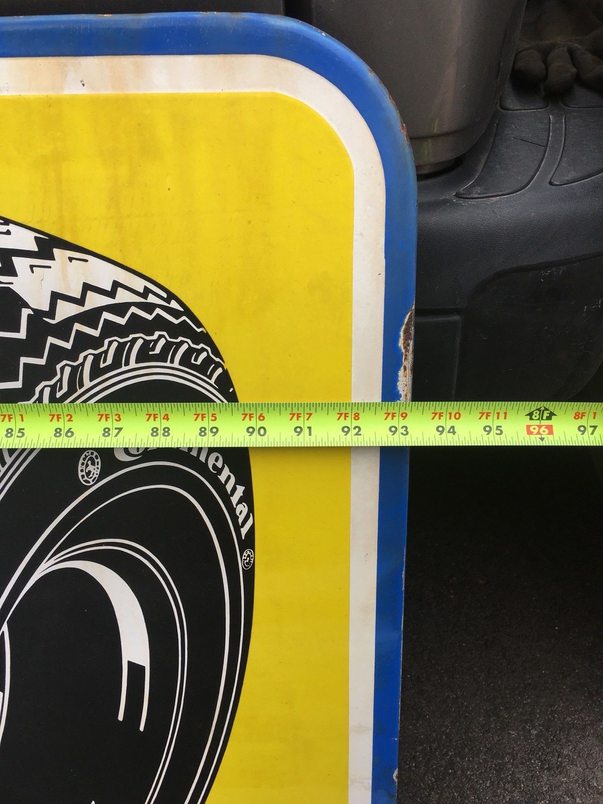 VERY RARE Vintage Large Continental Tires Porcelain Advertisement Sign Gas Oil