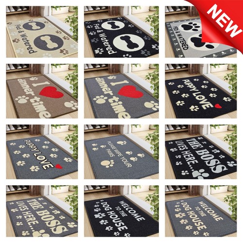 Pfotenabdruck Haustierfreundliche Waschbare Matten Hund Katze Rutschfest Weich Teppich Eingang Teppiche - Bild 1 von 13