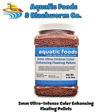 2mm Ultra-Intense Color Enhancing FLOATING Pellets, ALL Cichlids  Tropical. JAR