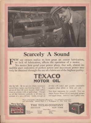 1913 TEXACO MOTOR OIL PETROLEUM GASOLINE CAR AUTO DIESEL HOUSTON ENGINE 19240