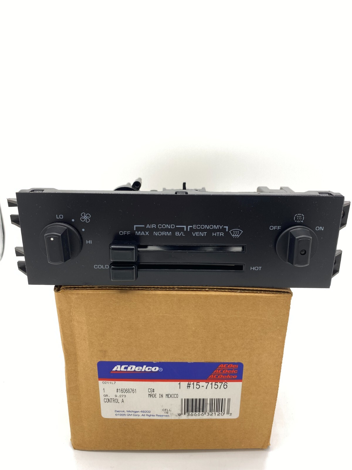 1987-1989 Chevrolet Corvette C4 Convertible Heater & AC Control ...