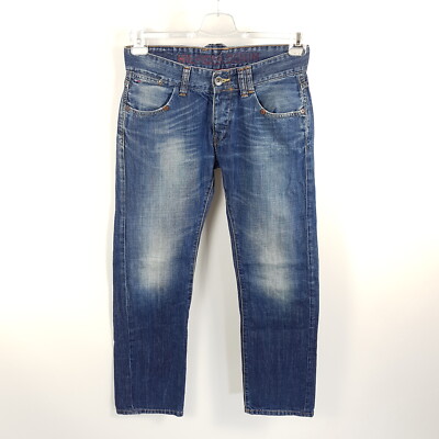 Tommy Hilfiger Jeans Rogar Herren W30 L32 Blau Regular Straight Distressed Hose
