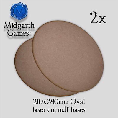2x 210x280mm Oval MDF Bases Miniature Warhammer AoS 40K FREE SHIPPING US SELLER