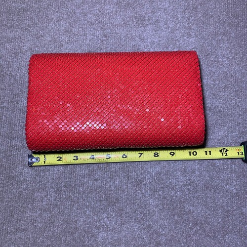 Vintage MCM Purse Clutch Red Metal Mesh Shoulder Crossbody Retro - Picture 9 of 12