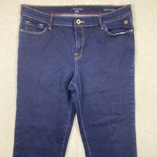 Tommy Hilfiger Greenwich Straight Mid Rise Jeans-Dark Wash/Sz 14 33x29.5