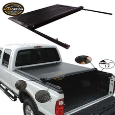 Fits 15-22 Ford F-150 8ft Bed Lock Roll Up Black Tonneau Cargo Cover