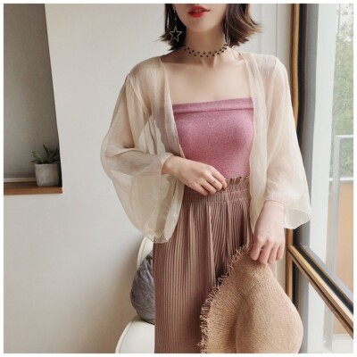 Summer Shrug Bolero Capelet Cape Jacket Lady New Chiffon Beach Casual Cardigan