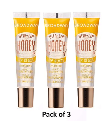 3 X BROADWAY VITA-LIP KLAR LIPPENGLANZ HONIG 14 ML/0,47 OZ