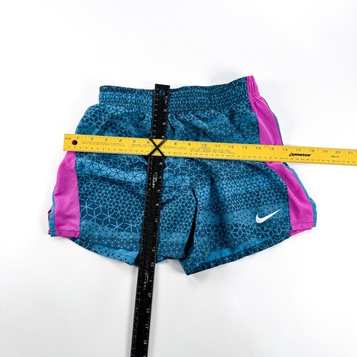 Nike Dri-Fit Girls XL Athletic Shorts Aquatic Blue Purple Lined Elastic Waist - Picture 6 of 9