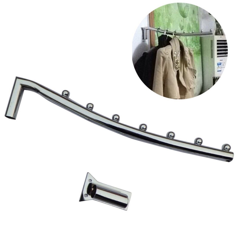 Folding Stainless Steel Wall Mount Clothes Hanger Rack Hook Swing Arm