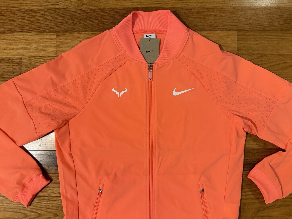 New M Nike Court Rafa Nadal Full Zip Dri-Fit Tennis Jacket Mango