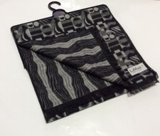 LAVANE NewYork 100 ACRYLIC SCARF REVERSIBLE SOFT 13"X74" GRAY/BLACK