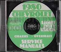 1980 Chevy Truck Werkstatthandbuch Cd Pickup Blazer Suburban Van C10-C30 K10-K30
