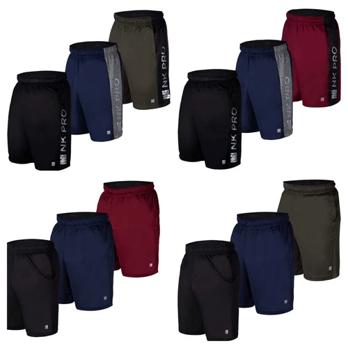 Mens Casual Mesh Shorts Basketball Sports Two Stripe Gym Pants Workout Summer
