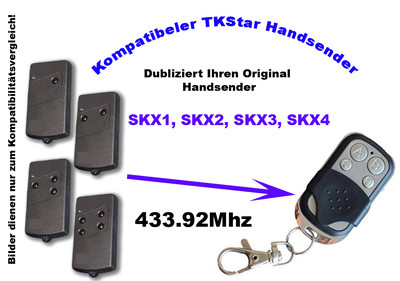 433Mhz Handsender kompatibel zu Tedsen Garagentor SKX1, SKX2, SKX3, SKX4 MD LC
