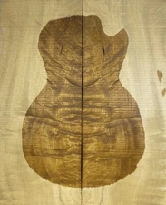 Bass Top Veneer Quilted Golden Phoebe Wood Bookmatched Set Luthier Supply